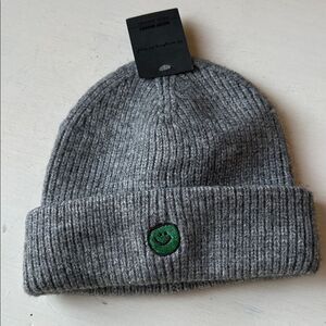 Do Everything in Love Gray Beanie with Green Patch New With Tags